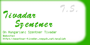 tivadar szentner business card